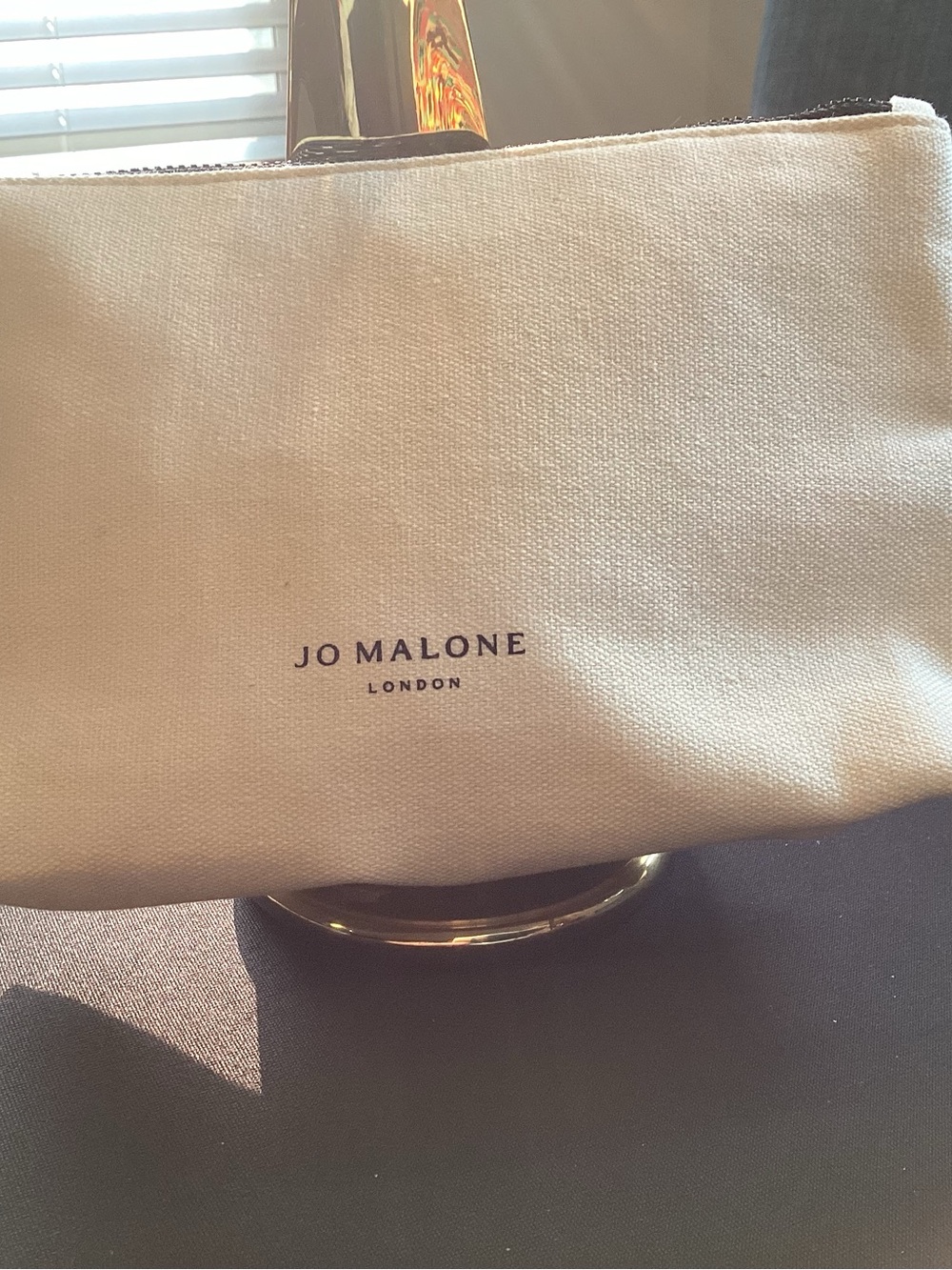Jo Malone Cream Canvas Cosmetic Pouch with Logo